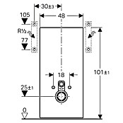 Geberit Sanitärmodul für Wand-WC Monolith (2-Mengen-Spülung, 10,6 x 48,2 x 101 cm, Mint)