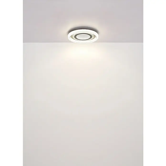 Globo LED-Deckenleuchte rund mit Tunneleffekt Alsuna - 48 W, Ø x H: 48 x 7 cm, Weiß - Deckenleuchte mit einem modernen, runden Design, die ein angenehmes Licht im Raum verteilt. Ideal für stilvolle Innenräume.