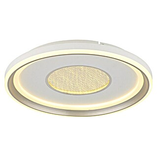 Globo LED-Deckenleuchte rund Eila (48 W, Ø x H: 48 x 6,3 cm, Weiß, Champagnerfarben)