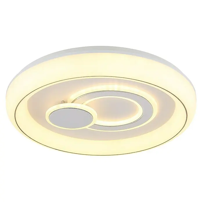 Globo LED-Deckenleuchte rund - 48 W, Ø x H: 48 x 7,5 cm, Weiß - Moderne LED-Deckenleuchte in Weiß mit kreisförmigem Design und angenehmer Beleuchtung für ein stilvolles Ambiente.