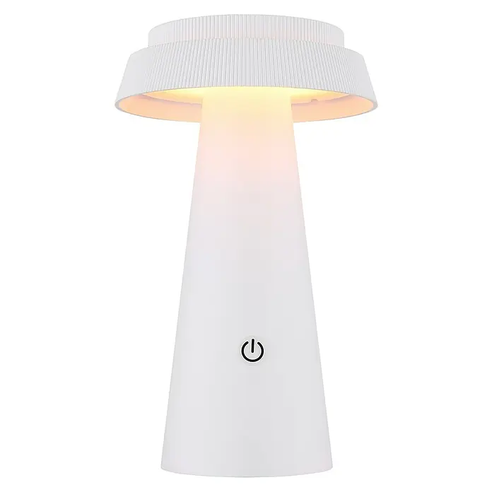 Globo Solar-Tischleuchte Pokal - 4 W, Weiß, IP54, Ø x H: 140 x 225 mm - Eine elegante, weiße Tischleuchte, die sanftes Licht spendet und mit einem praktischen Ein-/Ausschalter versehen ist, perfekt für jeden Nachttisch.