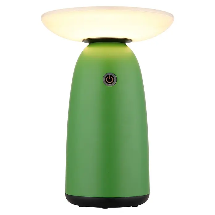 Globo Solar-Dekoleuchte Pokal - Lichtfarbe: Warmweiß, LED, Ø x H: 160 x 225 mm - Grüne Tischleuchte mit einem runden, leuchtenden Lampenschirm. Ideal als Nachttischlampe oder dekoratives Lichtelement.