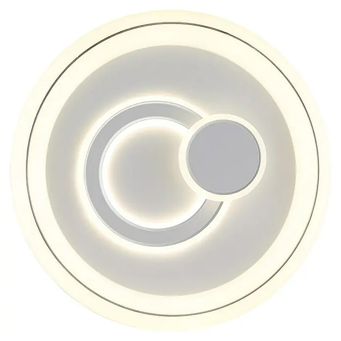 Globo LED-Deckenleuchte rund - 48 W, Ø x H: 48 x 7,5 cm, Weiß - Moderne LED-Deckenleuchte in Weiß und Grau. Ein stilvolles Beleuchtungselement für jeden Raum mit runder Form und indirektem Licht.