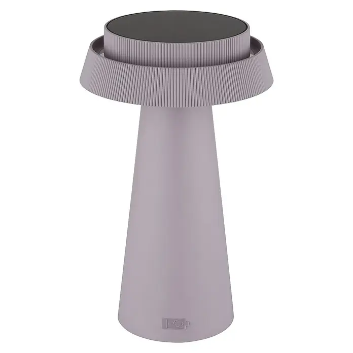 Globo Solar-Tischleuchte Pokal - 4 W, Rosa, IP54, Ø x H: 140 x 225 mm - Diese Aufnahme zeigt eine schicke, rosafarbene Tischleuchte mit USB-Anschluss, perfekt für moderne Räume.