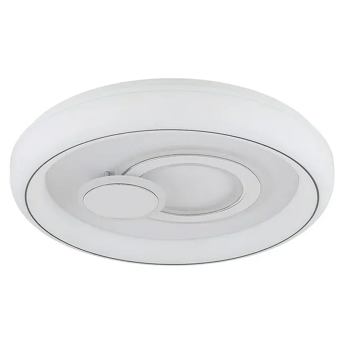 Globo LED-Deckenleuchte rund - 48 W, Ø x H: 48 x 7,5 cm, Weiß - Moderne LED-Deckenleuchte mit kreisförmigem Design und weißer Oberfläche, ideal für stilvolle Innenräume. Elegante Beleuchtung für Wohnbereiche.