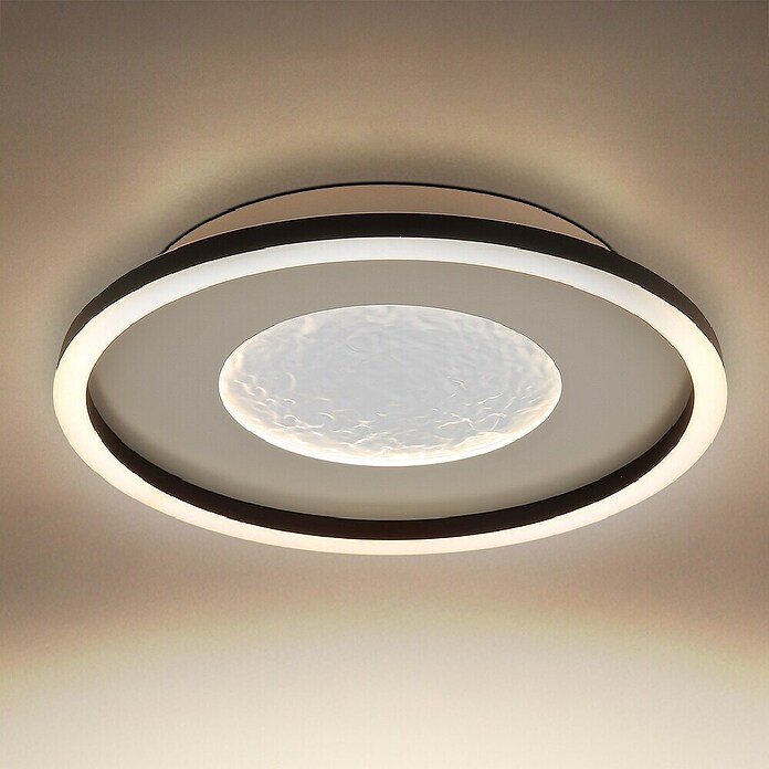 Globo Okrugla stropna LED svjetiljka Wiley  (24 W, Ø x V: 33 x 5,7 cm, Siva, Hladna bijela) | BAUHAUS
