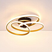 Globo Okrugla stropna LED svjetiljka Glyxar  (40 W, Ø x V: 50 x 16 cm, Crna, Zlatna, Topla bijela) | BAUHAUS