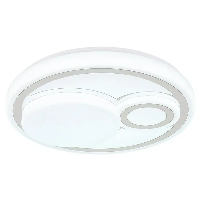 Globo LED-Deckenleuchte rund Ruiz - 24 W, Ø x H: 380 x 75 mm, Weiß, Warmweiß - Moderne LED-Deckenleuchte mit weißem Finish und einzigartigem Design, ideal für stilvolle Innenräume. Sorgt für angenehme Beleuchtung.