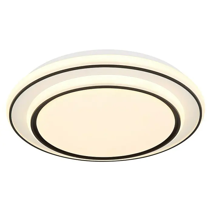 Globo LED-Deckenleuchte rund Logan - Ø x H: 39 x 7 cm, Farbe Gehäuse: Schwarz, Warmweiß - Moderne LED-Deckenleuchte mit kreisförmigem Design und warmweißem Licht für eine angenehme Atmosphäre im Raum. Elegantes Beleuchtungselement.