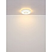 Globo LED-Deckenleuchte rund Astania (Farbe Gehäuse: Weiß, Ø x H: 38 x 6,5 cm, Tunneleffekt mittig, und Kristall-Sand, Warmweiß) | BAUHAUS