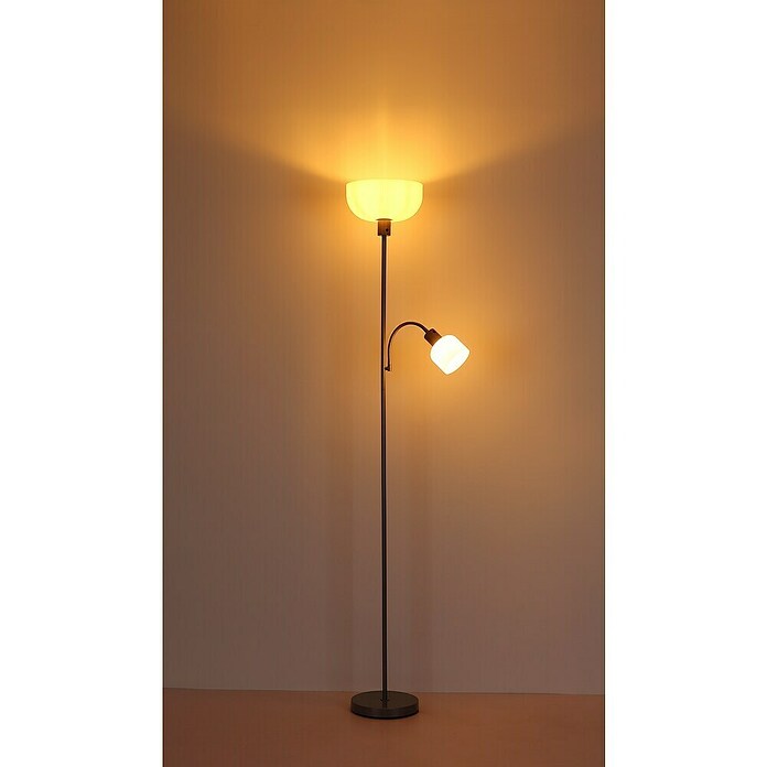 Globo Stehleuchte Hinton (60 W, Höhe: 178 cm, Silber, E27) | BAUHAUS