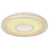 Globo LED-Deckenleuchte rund Astania (Farbe Gehäuse: Weiß, Ø x H: 38 x 6,5 cm, Tunneleffekt mittig, und Kristall-Sand, Warmweiß) | BAUHAUS
