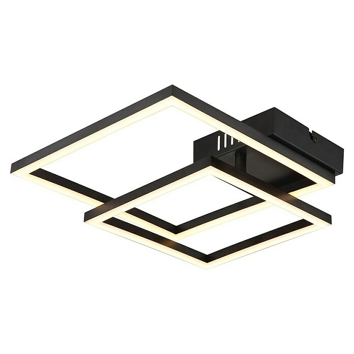 Globo LED stropna svjetiljka Tyler  (20 W, D x Š x V: 48,8 x 35,3 x 6,4 cm, Crna, Topla bijela) | BAUHAUS