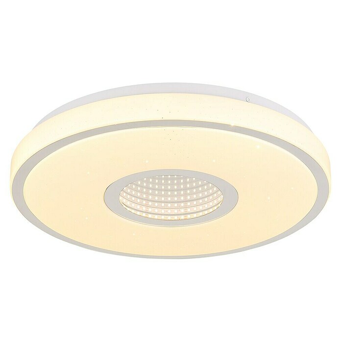 Globo LED-Deckenleuchte rund Astania (Farbe Gehäuse: Weiß, Ø x H: 38 x 6,5 cm, Tunneleffekt mittig, Warmweiß) | BAUHAUS