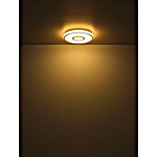 Globo LED-Deckenleuchte rund Astania (Farbe Gehäuse: Weiß, Ø x H: 38 x 6,5 cm, Tunneleffekt mittig, und Kristall-Sand, Warmweiß) | BAUHAUS