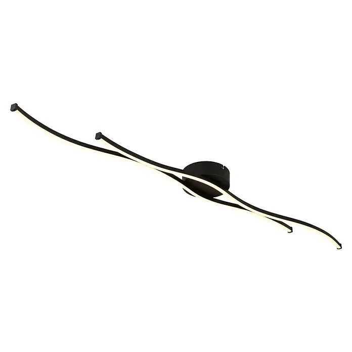 Globo LED-Deckenleuchte Boyd - 30 W, L x B x H: 1.104 x 130 x 56 mm, Warmweiß - Moderne LED-Deckenleuchte mit geschwungenem Design und warmweißem Licht für stilvolle Beleuchtung im Raum.