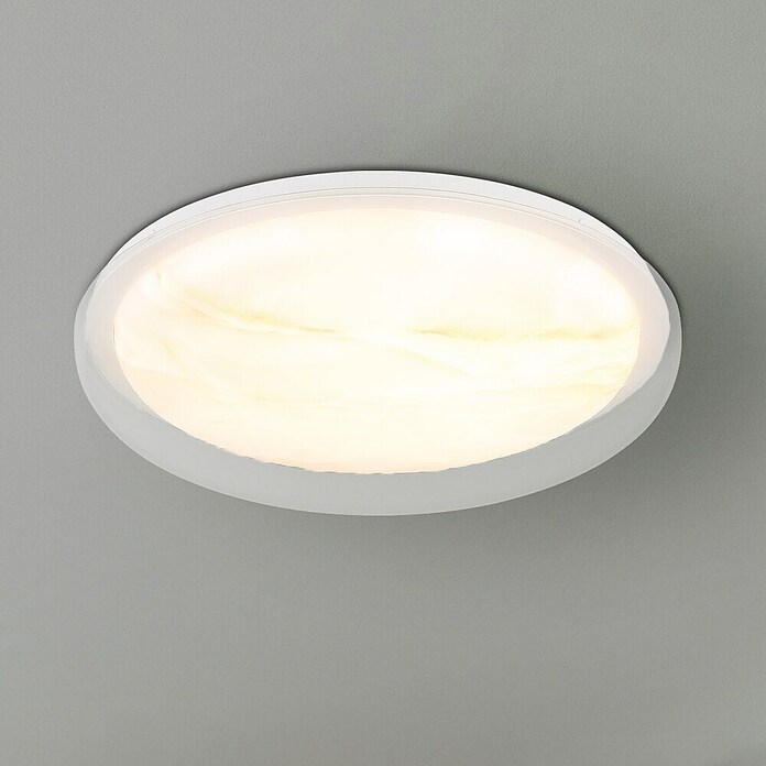 Globo Okrugla stropna LED svjetiljka Tyler  (24 W, Ø x V: 385 cm x 80 mm, Bijela, Neutralno bijelo) | BAUHAUS
