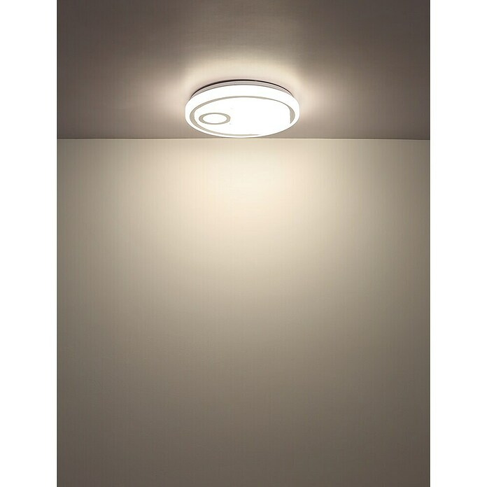 Globo Okrugla stropna LED svjetiljka Ruiz  (24 W, Ø x V: 380 x 75 mm, Bijela, Topla bijela) | BAUHAUS