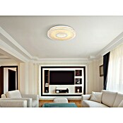 Globo LED-Deckenleuchte rund Astania (Farbe Gehäuse: Weiß, Ø x H: 38 x 6,5 cm, Tunneleffekt mittig, und Kristall-Sand, Warmweiß) | BAUHAUS