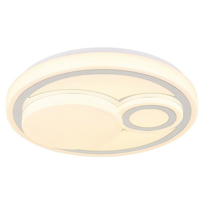 Globo Okrugla stropna LED svjetiljka Ruiz  (24 W, Ø x V: 380 x 75 mm, Bijela, Topla bijela) | BAUHAUS