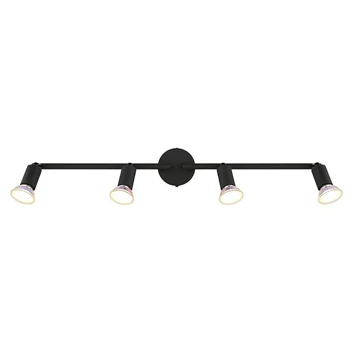 Globo LED-Deckenstrahler Matrix - 35 W, L x B x H: 60 x 13 x 13 cm, Schwarz - Schwarze Strahler-Schiene mit vier Lampen, ideal für gezielte Beleuchtung in jedem Raum. Modernes Design für stilvolle Akzente.