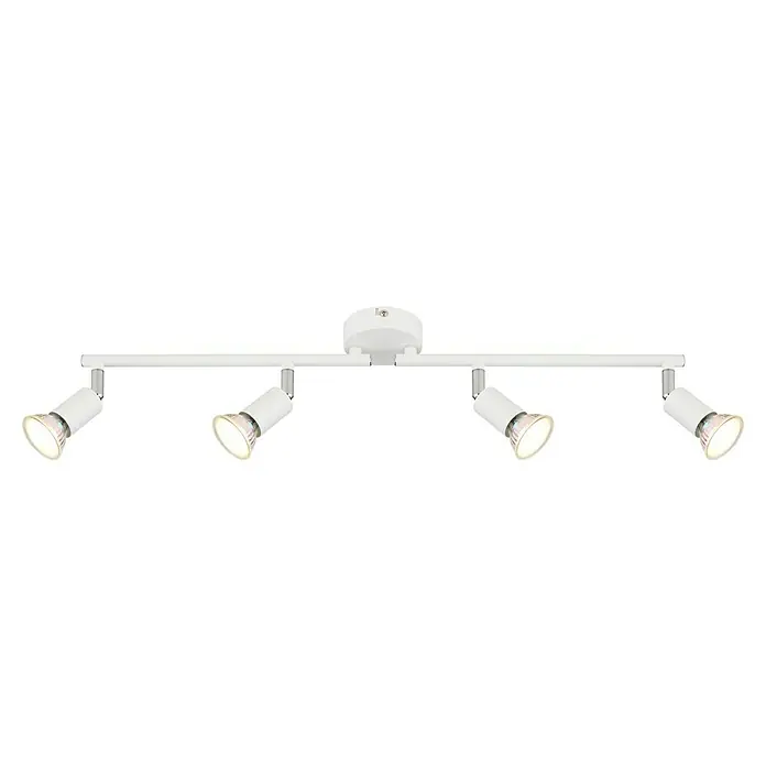 Globo LED-Deckenstrahler Matrix - 35 W, L x B x H: 60 x 13 x 13 cm, Weiß - Deckenleuchte mit vier Strahlern. Die Leuchte ist weiß und hat eine schlichte, moderne Optik. Ideal für Wohnräume und Büros.
