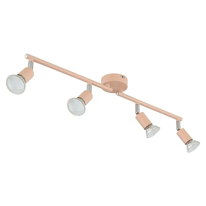 Globo LED-Deckenstrahler Matrix - 35 W, L x B x H: 60 x 13 x 13 cm, Rosa - Attraktive Deckenleuchte in Rosa mit vier verstellbaren Strahlern für eine optimale Ausleuchtung des Raumes. Modernes Design für stilvolle Akzente.