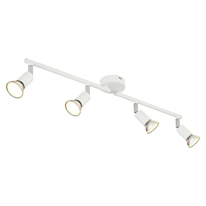 Globo LED-Deckenstrahler Matrix - 35 W, L x B x H: 60 x 13 x 13 cm, Weiß - Weiße Deckenleuchte mit vier Strahlern, die eine helle und moderne Beleuchtungslösung für jeden Raum bietet. Die Strahler sind verstellbar.