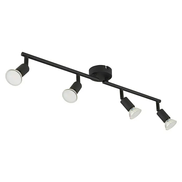 Globo LED-Deckenstrahler Matrix - 35 W, L x B x H: 60 x 13 x 13 cm, Schwarz - Schwarze Deckenleuchte mit vier Strahlern, ideal für moderne Wohnräume. Die Leuchte bietet flexible Beleuchtung durch verstellbare Spots.