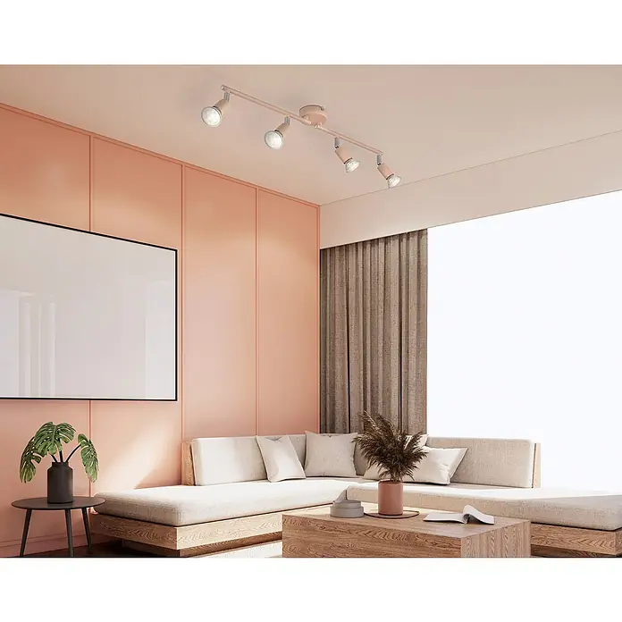 Globo LED-Deckenstrahler Matrix - 35 W, L x B x H: 60 x 13 x 13 cm, Rosa - Die moderne Wohnzimmerleuchte in Rosa ist ein echter Hingucker und sorgt für ein angenehmes Ambiente. Die perfekte Beleuchtung für Ihr Zuhause.