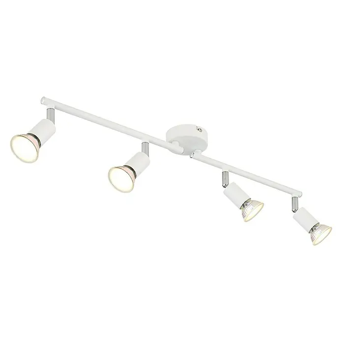 Globo LED-Deckenstrahler Matrix - 35 W, L x B x H: 60 x 13 x 13 cm, Weiß - Weisse Deckenleuchte mit vier Strahlern, die warmes Licht spenden und eine moderne Atmosphäre schaffen. Optimal für Wohnräume.