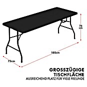 Floordirekt Klapptisch Kyoto (L x B x H: 76 x 73 x 180 cm, Kunststoff, Rechteckig, Schwarz) | BAUHAUS