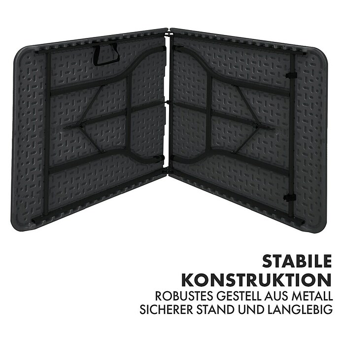 Floordirekt Klapptisch Kyoto (L x B x H: 76 x 73 x 180 cm, Kunststoff, Rechteckig, Schwarz) | BAUHAUS