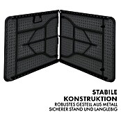 Floordirekt Klapptisch Kyoto (L x B x H: 76 x 73 x 180 cm, Kunststoff, Rechteckig, Schwarz) | BAUHAUS