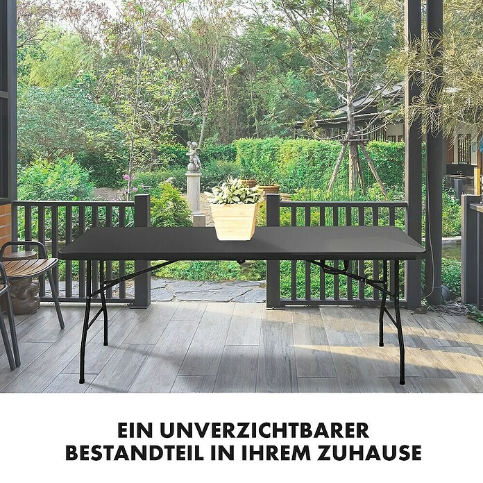 Floordirekt Klapptisch Kyoto (L x B x H: 76 x 73 x 180 cm, Kunststoff, Rechteckig, Schwarz) | BAUHAUS