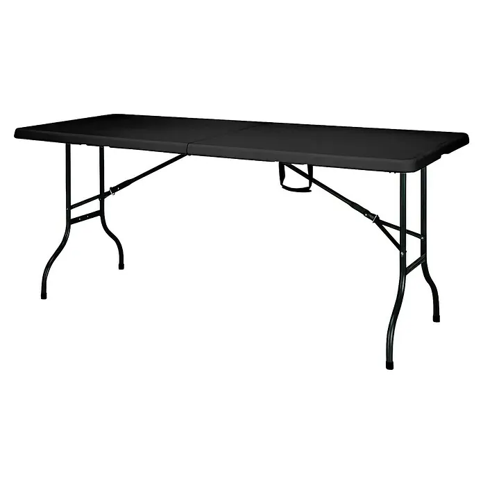 Floordirekt Gartentisch Kyoto - L x B x H: 76 x 73 x 180 cm, Kunststoff, Rechteckig, Schwarz - Schwarzer Klapptisch. Stabiler und praktischer Tisch für verschiedene Anlässe, einfach zu verstauen und zu transportieren.