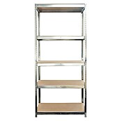 Floordirekt Schwerlastregal Set Lakota (H x B x T: 200 x 120 x 60 cm, 2 Stk., Traglast pro Boden: 175 kg, Anzahl Böden: 5 Stk., Stecken, Grau) | BAUHAUS
