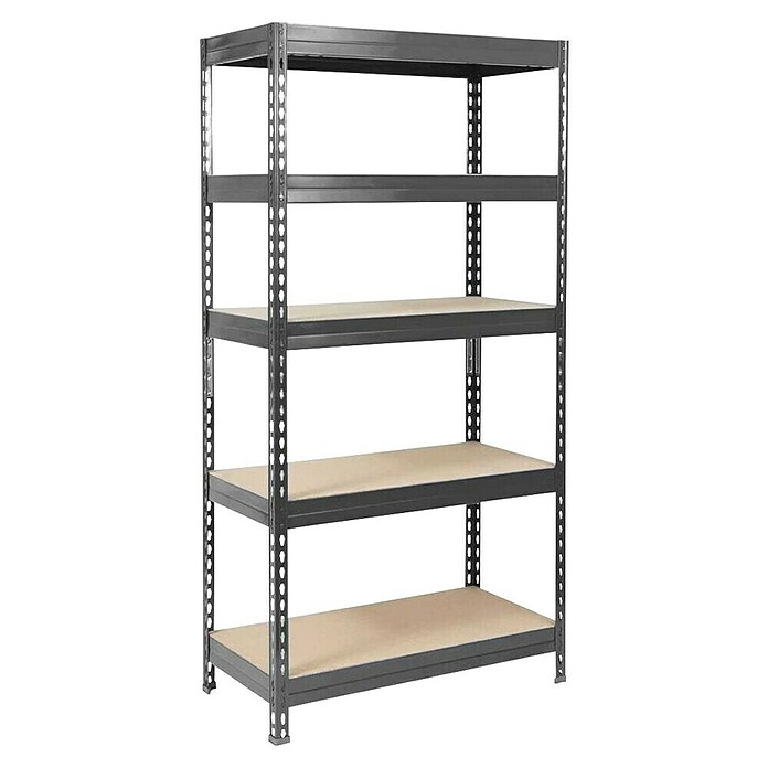 Floordirekt Schwerlastregal Titanrack (H x B x T: 220 x 120 x 60 cm, Traglast pro Boden: 250 kg, Anzahl Böden: 5 Stk., Stecken, Anthrazit) | BAUHAUS