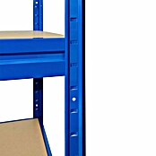 Floordirekt Schwerlastregal (H x B x T: 200 x 180 x 60 cm, Traglast pro Boden: 400 kg, Anzahl Böden: 4 Stk., Stecken, Blau) | BAUHAUS
