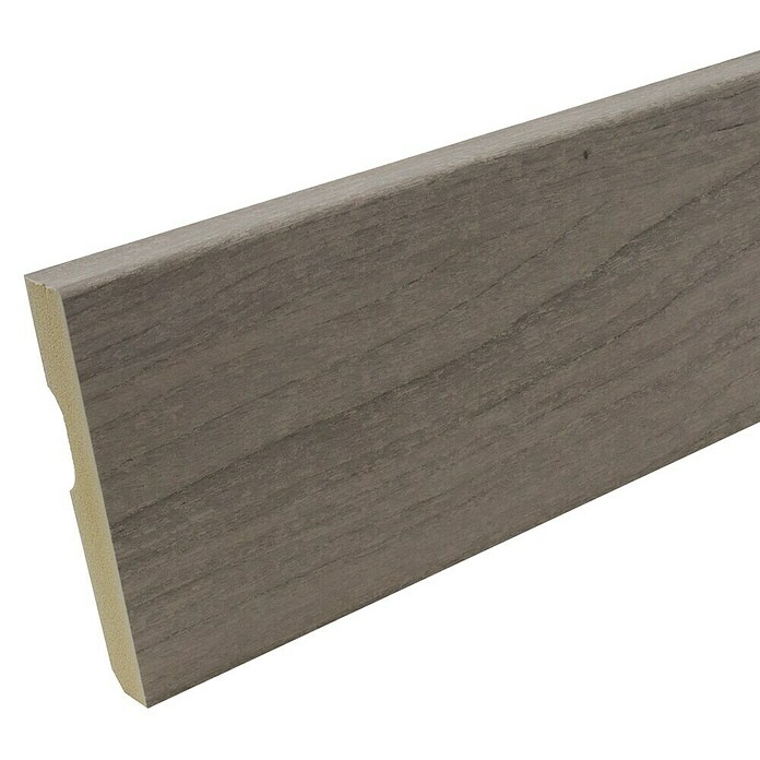 Rufete Zócalo de PVC (2,4 m x 80 mm x 14 mm, Roble antracita) | BAUHAUS