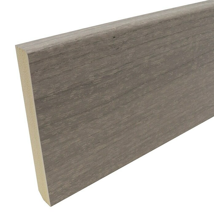 Rufete Zócalo de PVC (2,4 m x 90 mm x 12 mm, Roble antracita claro) | BAUHAUS