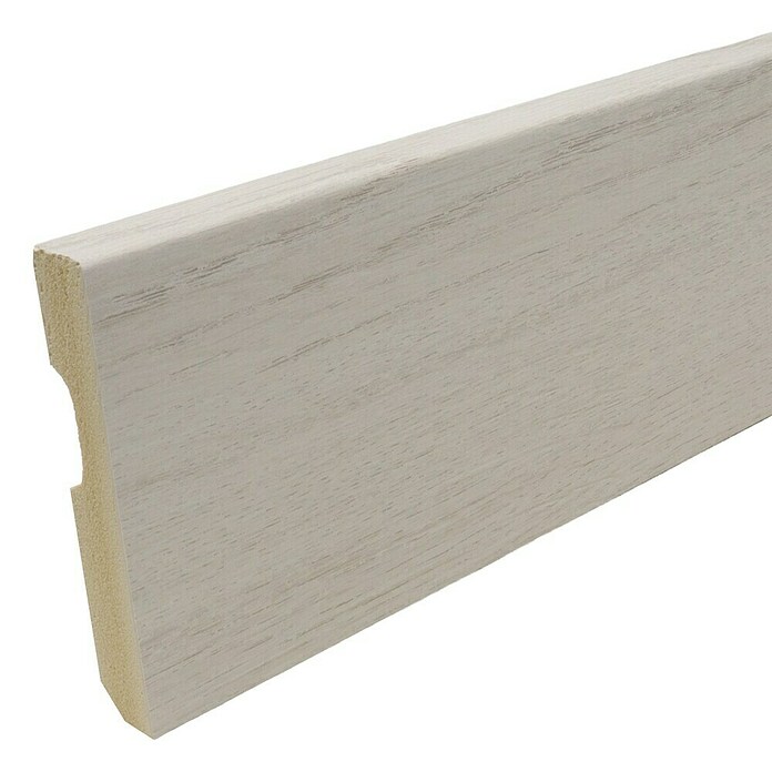 Rufete Zócalo de PVC (2,4 m x 80 mm x 14 mm, Roble gris claro) | BAUHAUS
