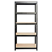 Floordirekt Schwerlastregal (H x B x T: 180 x 90 x 40 cm, Traglast pro Boden: 175 kg, Anzahl Böden: 5 Stk., Stecken, Schwarz) | BAUHAUS