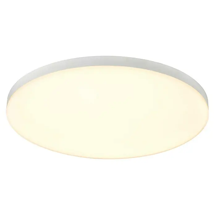 Tween Light LED-Panel rund Frameless - 40 W, Ø x H: 40 x 6 cm, Weiß, Mehrfarbig - Nahaufnahme einer runden, weißen LED-Deckenleuchte, die ein warmes, einladendes Licht ausstrahlt und sich perfekt für moderne Innenräume eignet.