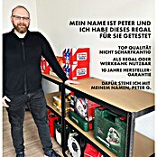 Floordirekt Schwerlastregal (H x B x T: 180 x 90 x 40 cm, Traglast pro Boden: 175 kg, Anzahl Böden: 5 Stk., Stecken, Schwarz) | BAUHAUS