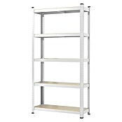 Floordirekt Schwerlastregal Titanrack (H x B x T: 180 x 90 x 60 cm, Traglast pro Boden: 175 kg, Anzahl Böden: 5 Stk., Stecken, Weiß) | BAUHAUS
