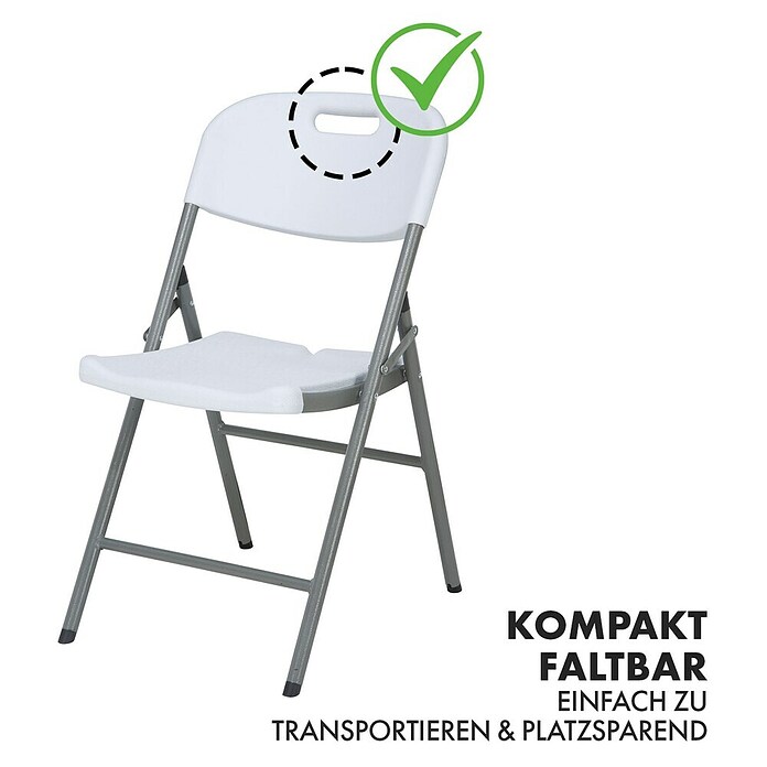 Floordirekt Klappstuhl Okinawa (Kunststoff, Klappbar, Weiß, B x T x H: 46 x 57 x 83 cm) | BAUHAUS