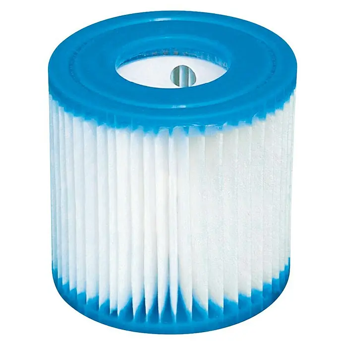 Intex Cartucho filtrante Tipo H - Específico para: Intex Easy Pool 244 x 76 cm - Un filtro de piscina redondo azul y blanco utilizado para limpiar el agua de la piscina y eliminar las partículas de suciedad.