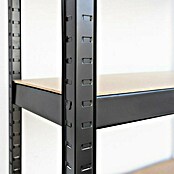 Floordirekt Schwerlastregal (H x B x T: 180 x 90 x 40 cm, Traglast pro Boden: 175 kg, Anzahl Böden: 5 Stk., Stecken, Schwarz) | BAUHAUS