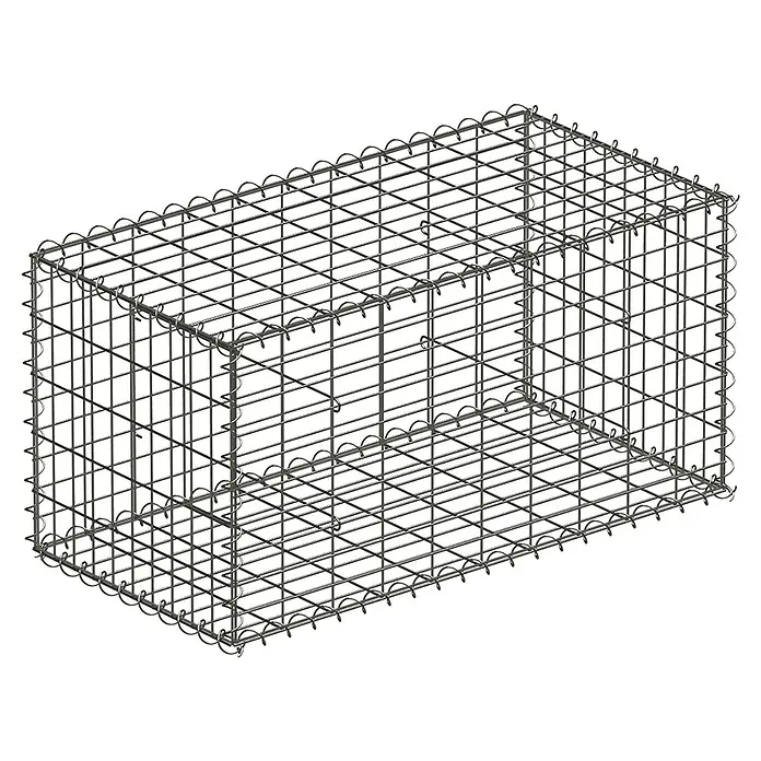 Floordirekt Gabione Lenox - 50 x 100 x 50 cm, Stahl, Maschenbreite: 10 cm, Maschenhöhe: 5 cm - Gabione aus Metalldraht. Diese robuste Gabione ist ideal für den Gartenbau und Landschaftsbau und bietet Stabilität.